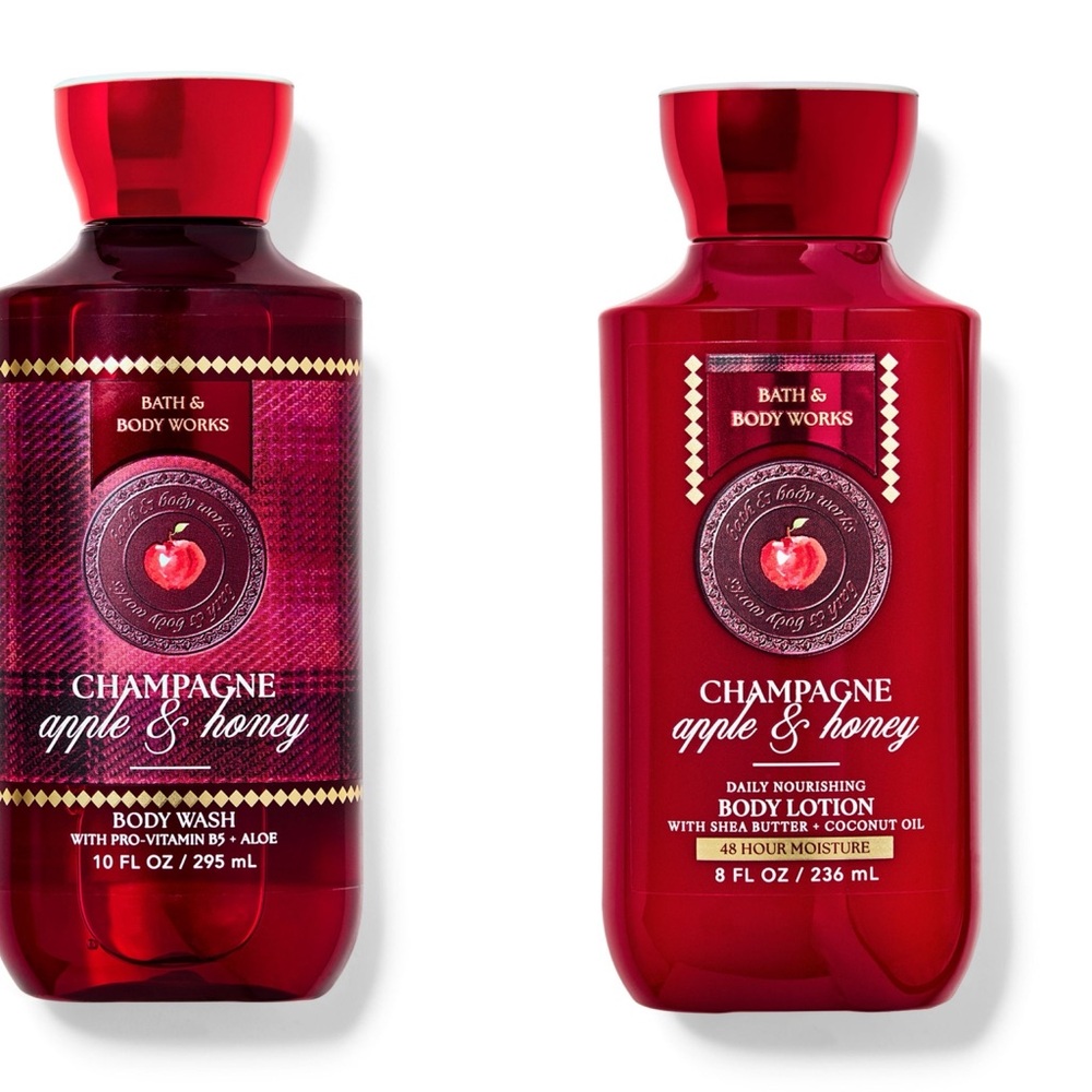 NWT Bath and Body Works Champagne Apples and Honey Body Wash and Body Lotion set